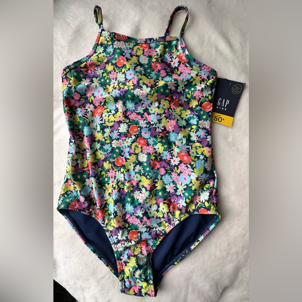 GAP Kids Floral Swimsuit UPF 50+ Girls size XL (12)